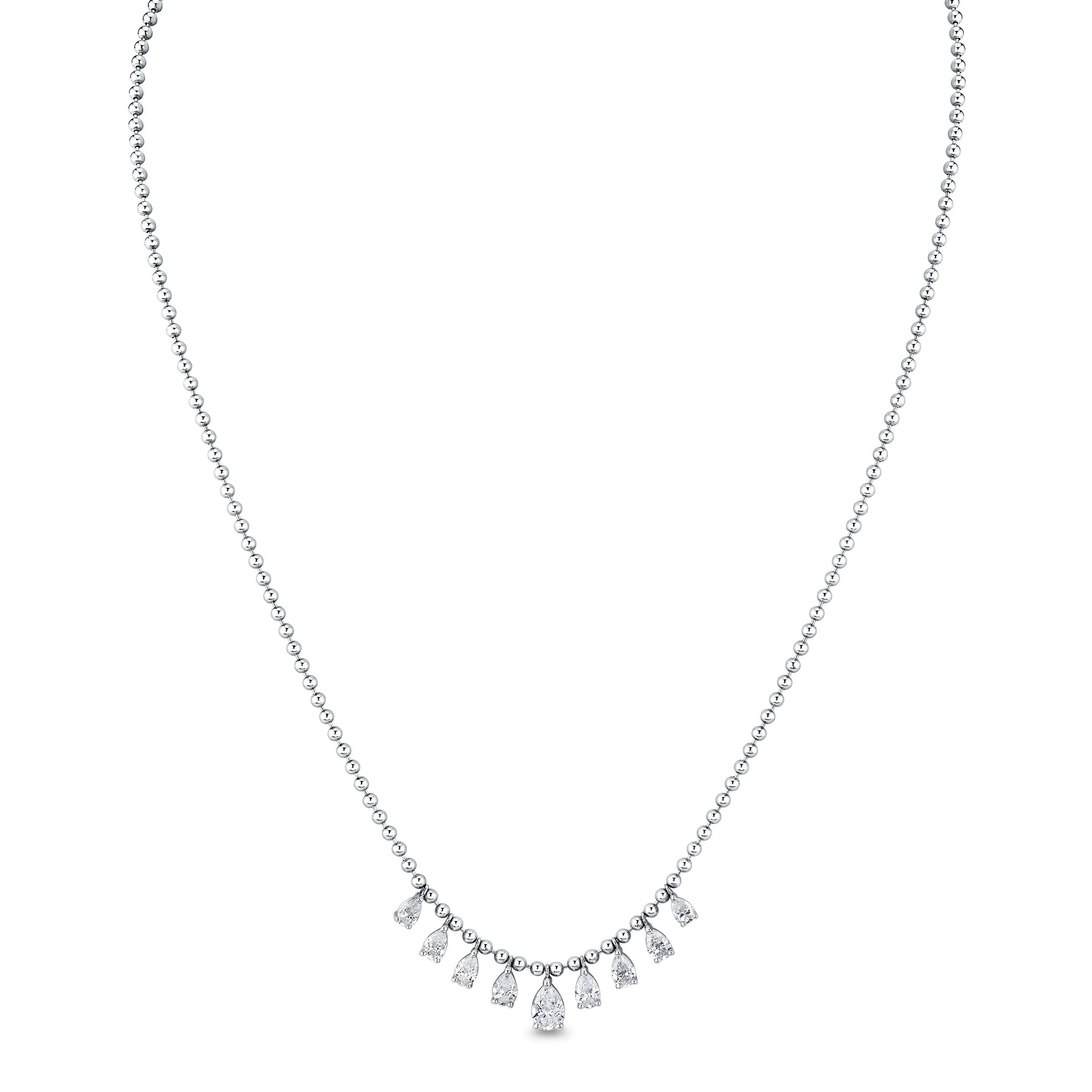 Pear Shape Diamond Drip Necklace