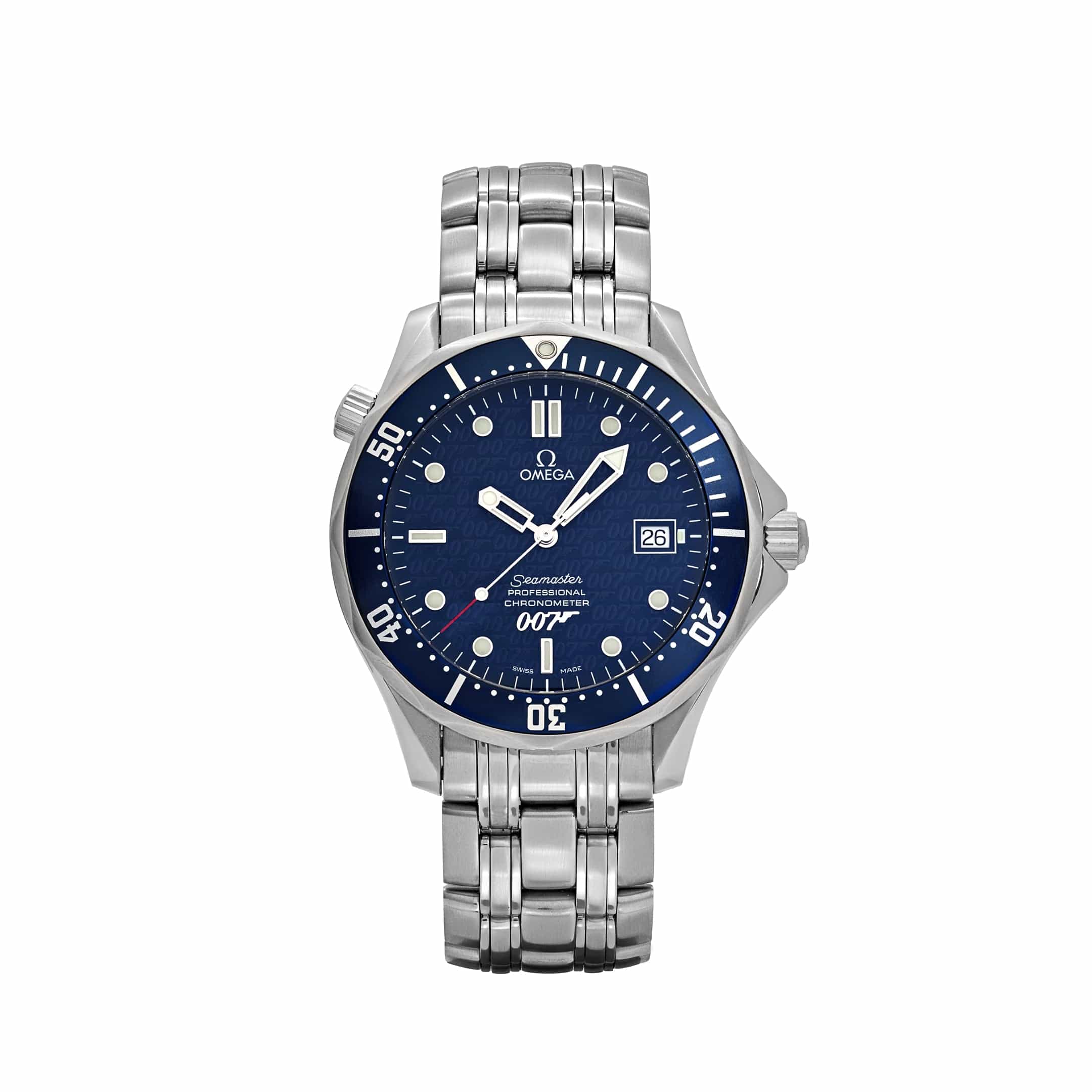 Omega Seamaster 2537.80.00 Chronometer James Bond 40th Anniversary Stainless Steel Blue Dial Limited Edition