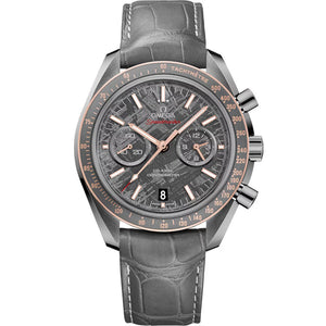 Speedmaster Dark Side of the Moon "Meteorite" Grey Ceramic on Leather Strap Grey