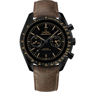 Speedmaster Dark Side of the Moon "Vintage Black" Black Ceramic on Leather Strap Black