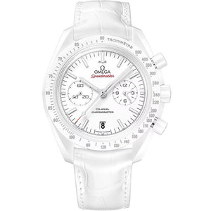 Speedmaster Dark Side of the Moon "White Side of the Moon" White Ceramic on Leather Strap White