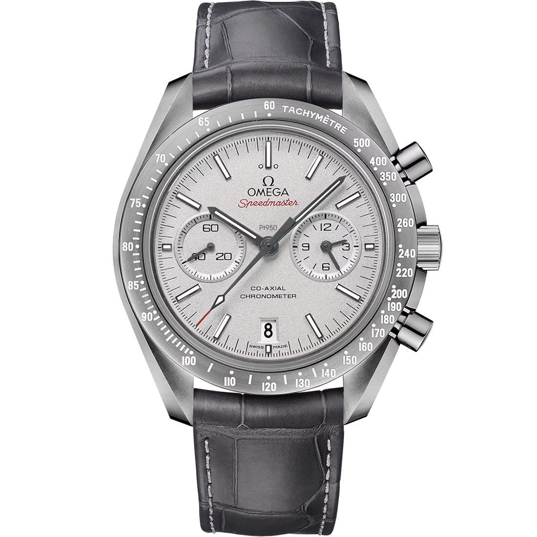 Speedmaster Dark Side of the Moon "Grey Side of the Moon" Grey Ceramic on Leather Strap Grey