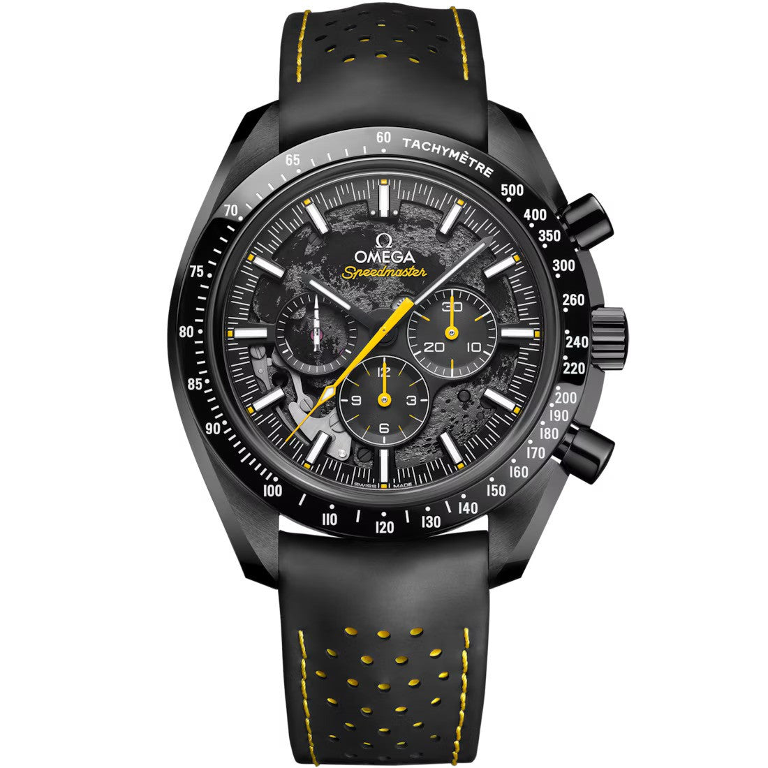 Speedmaster Dark Side of the Moon "Apollo 8" Black Ceramic on Rubber Strap Black