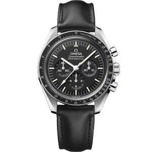 Speedmaster Moonwatch Professional Steel on Leather Strap Black