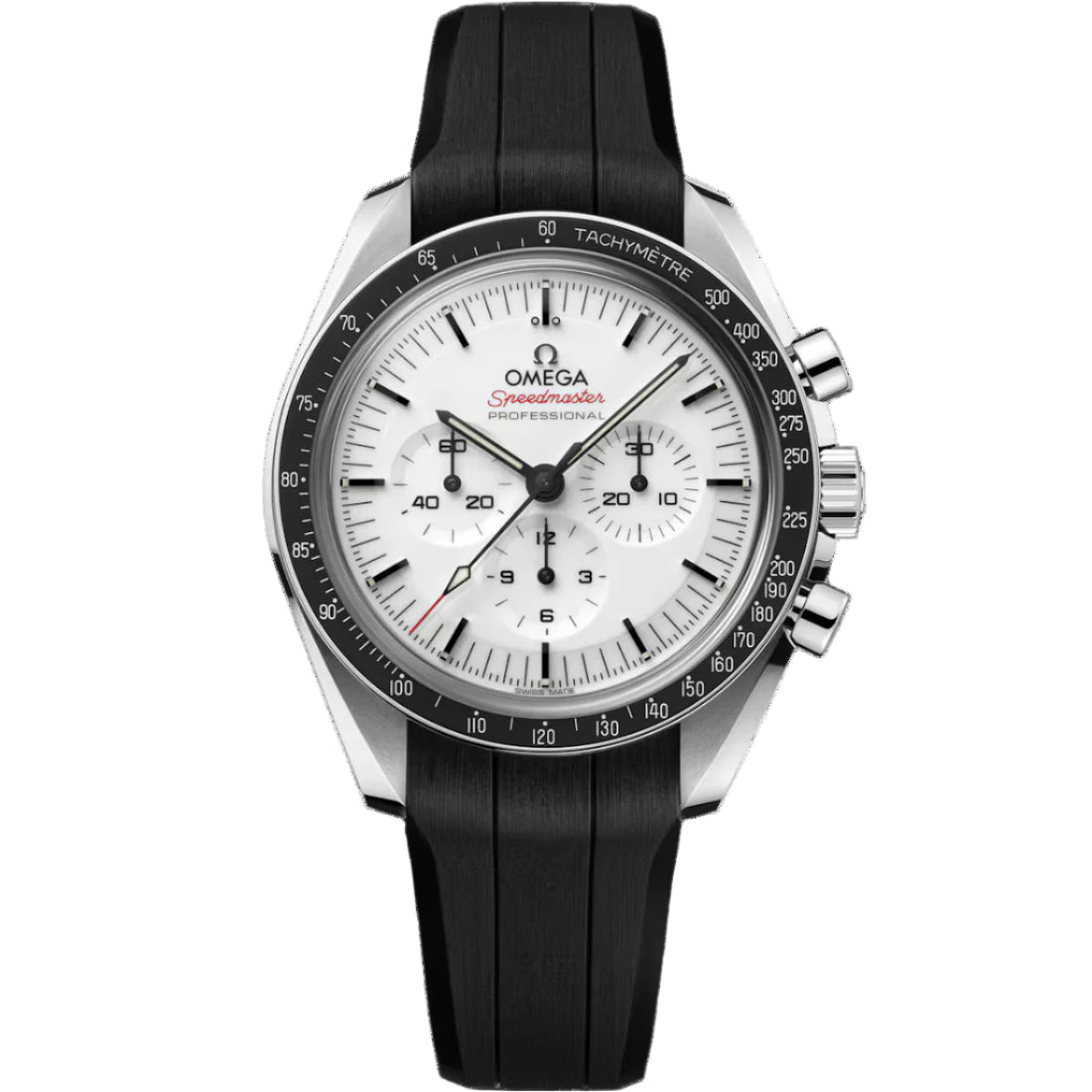 Speedmaster Moonwatch Professional Steel on Rubber Strap White