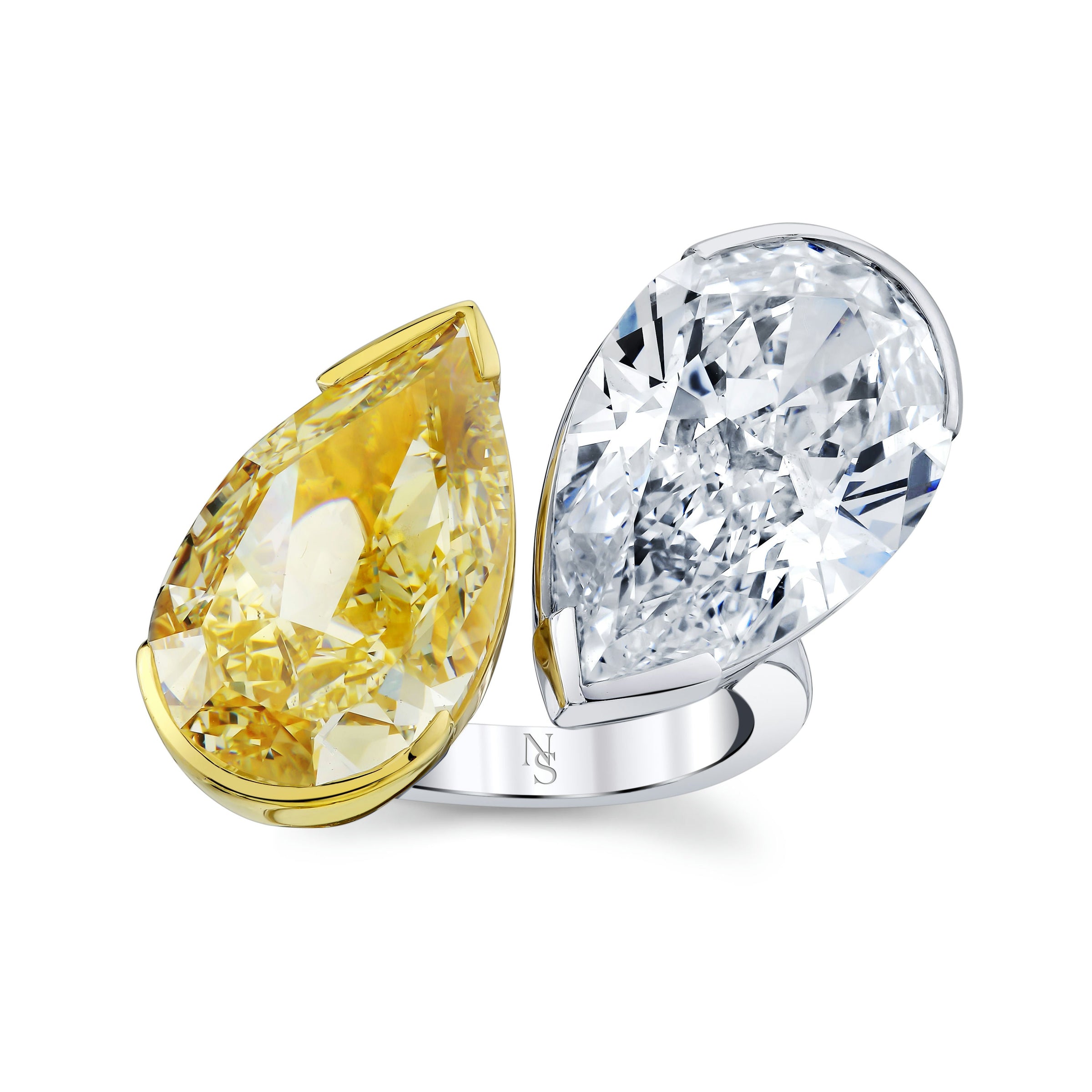 Twin Pear Shape Diamond Ring