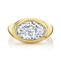 Bezel-set Oval Cut Diamond Ring