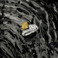 Asscher and Radiant Diamond Bypass Ring