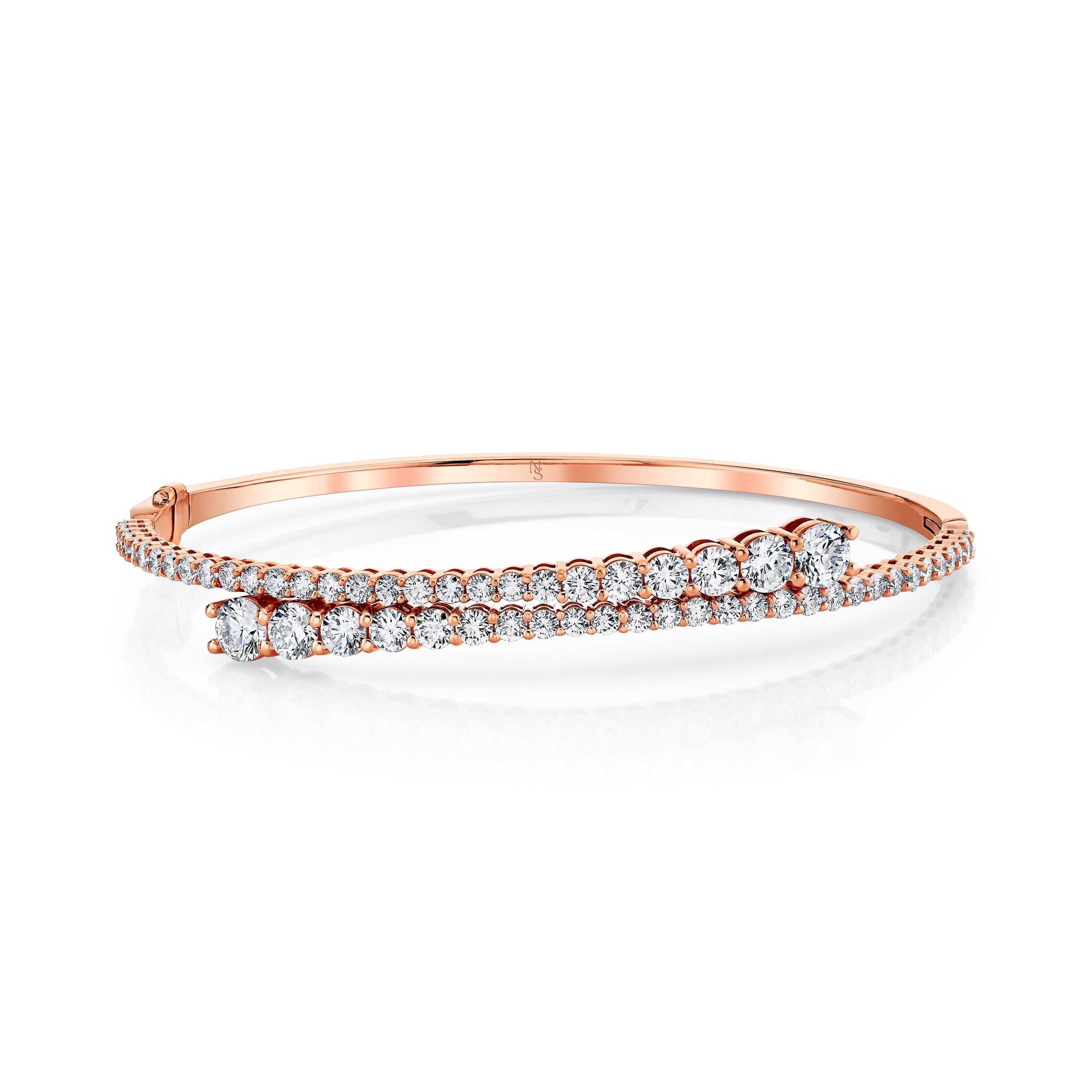 Diamond Bypass Bangle Bracelet