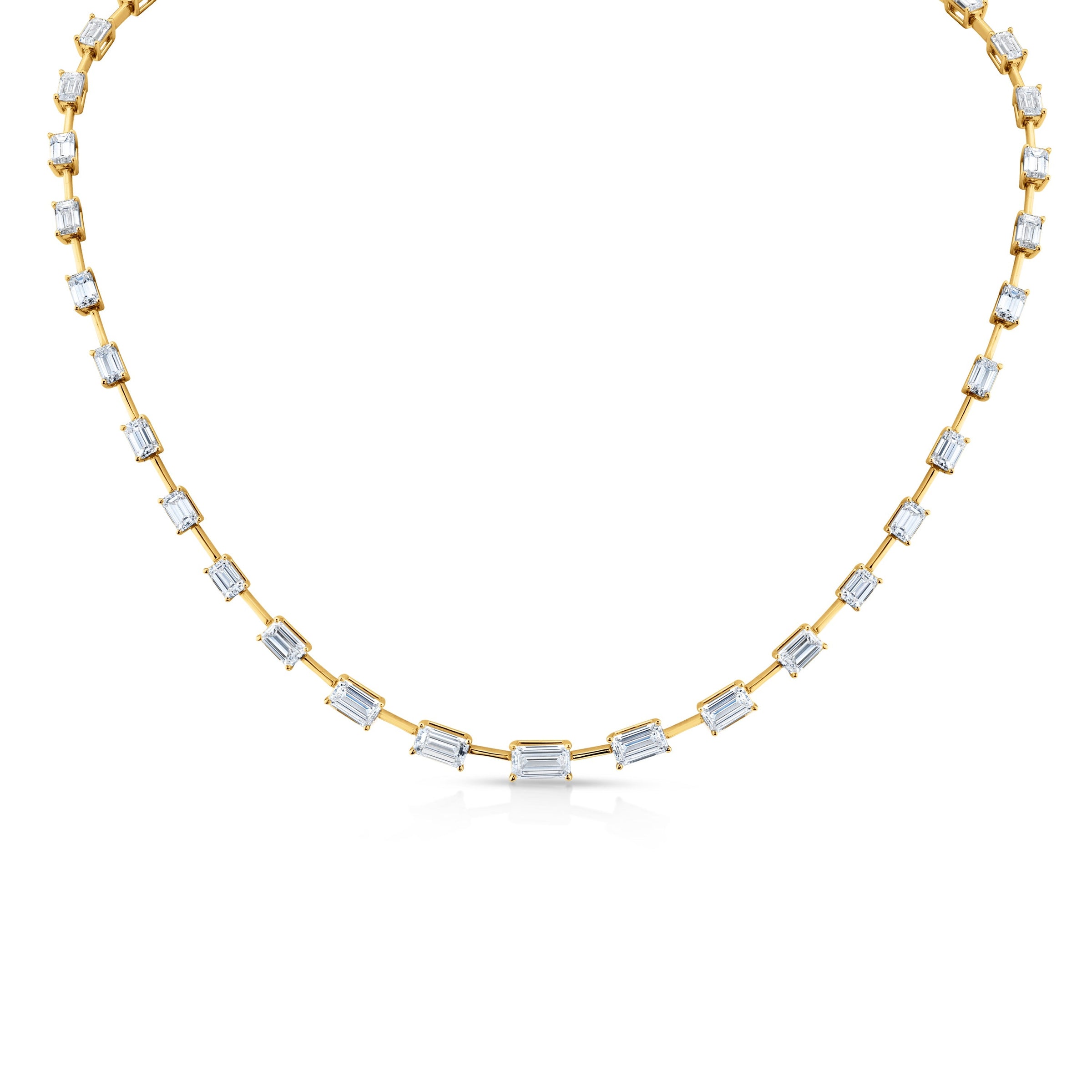 Graduated Emerald Cut Diamond Necklace