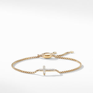 Pave Cross Bracelet with Diamonds in 18K Gold