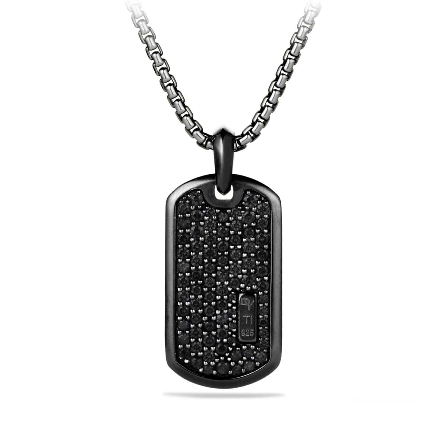 Pave Tag with Black Diamonds and Black Titanium