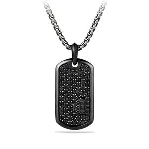 Pave Tag with Black Diamonds and Black Titanium