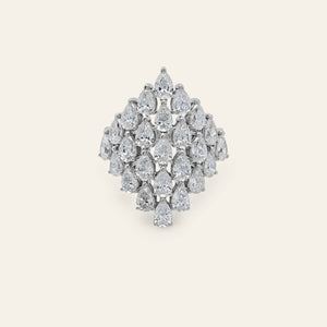 Pear Diamond Shield Ring