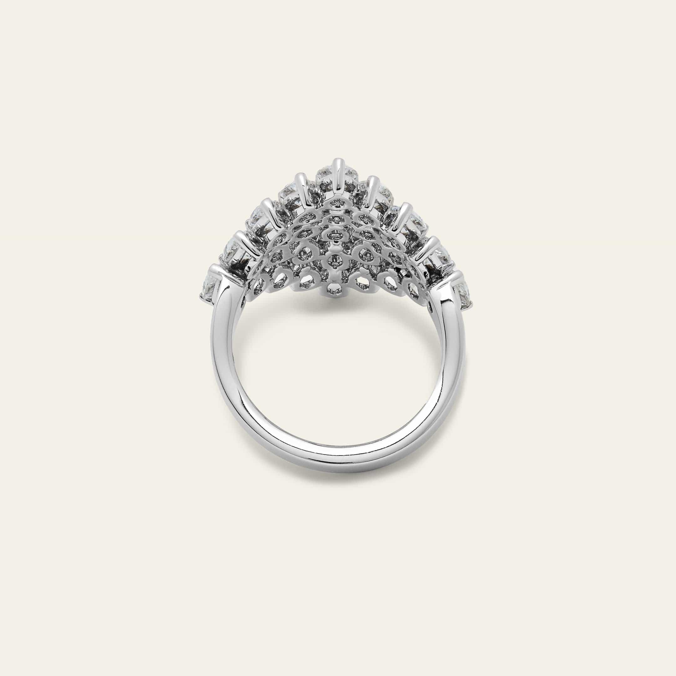 Pear Diamond Shield Ring