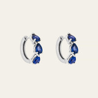Pear-Shaped Blue Sapphire Huggies