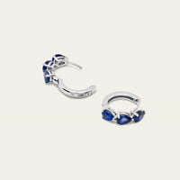 Pear-Shaped Blue Sapphire Huggies