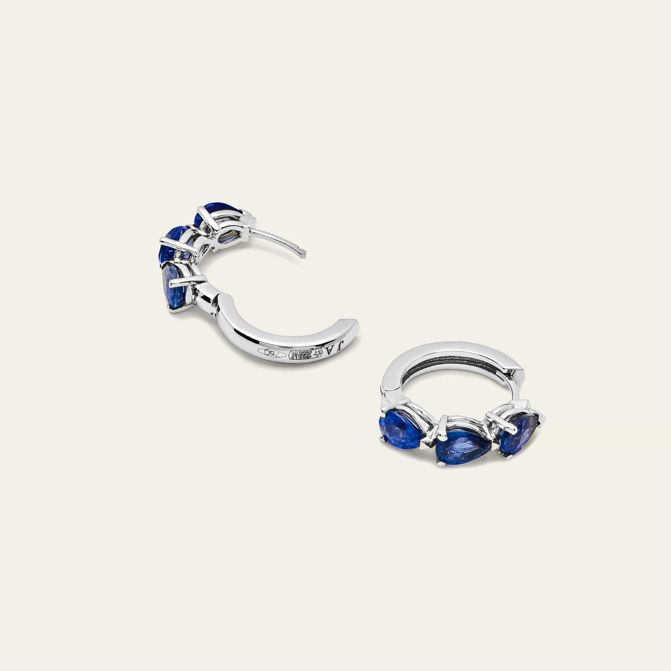 Pear-Shaped Blue Sapphire Huggies
