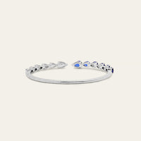 Pear-Shaped Diamond and Blue Sapphire Cuff Bracelet