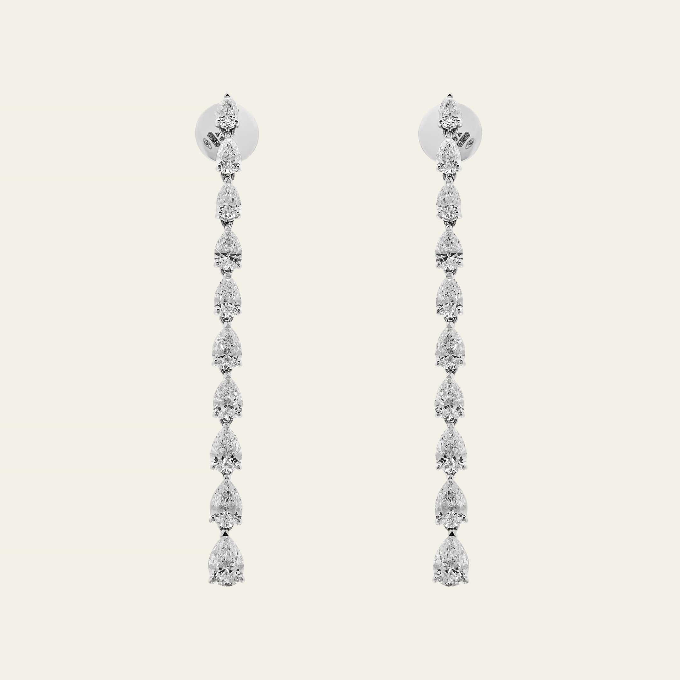 Pear-Shaped Diamond Drop Earrings