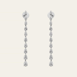 Pear-Shaped Diamond Drop Earrings
