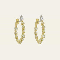 Pear-Shaped Diamond Hoop Earrings