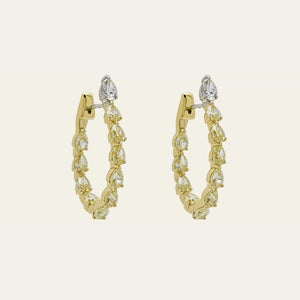 Pear-Shaped Diamond Hoop Earrings
