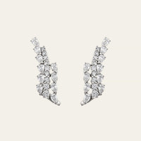 Pear-Shaped Diamond Wing Ear Climbers