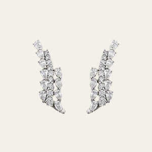 Pear-Shaped Diamond Wing Ear Climbers