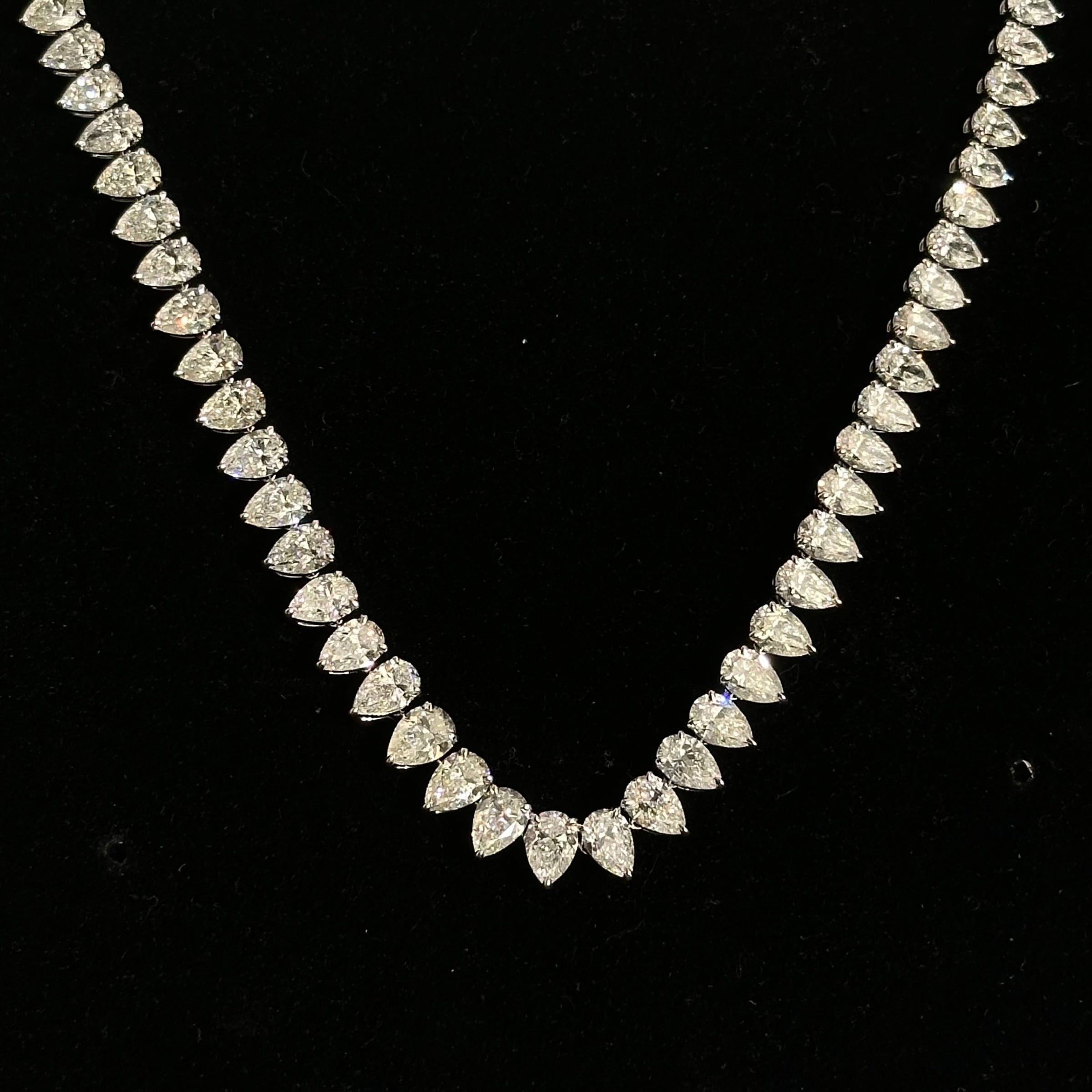 32.4 Carat Pear-Shaped Tennis Necklace