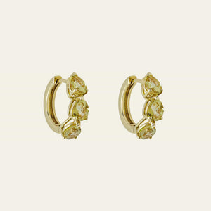 Pear-Shaped Yellow Sapphire Huggies