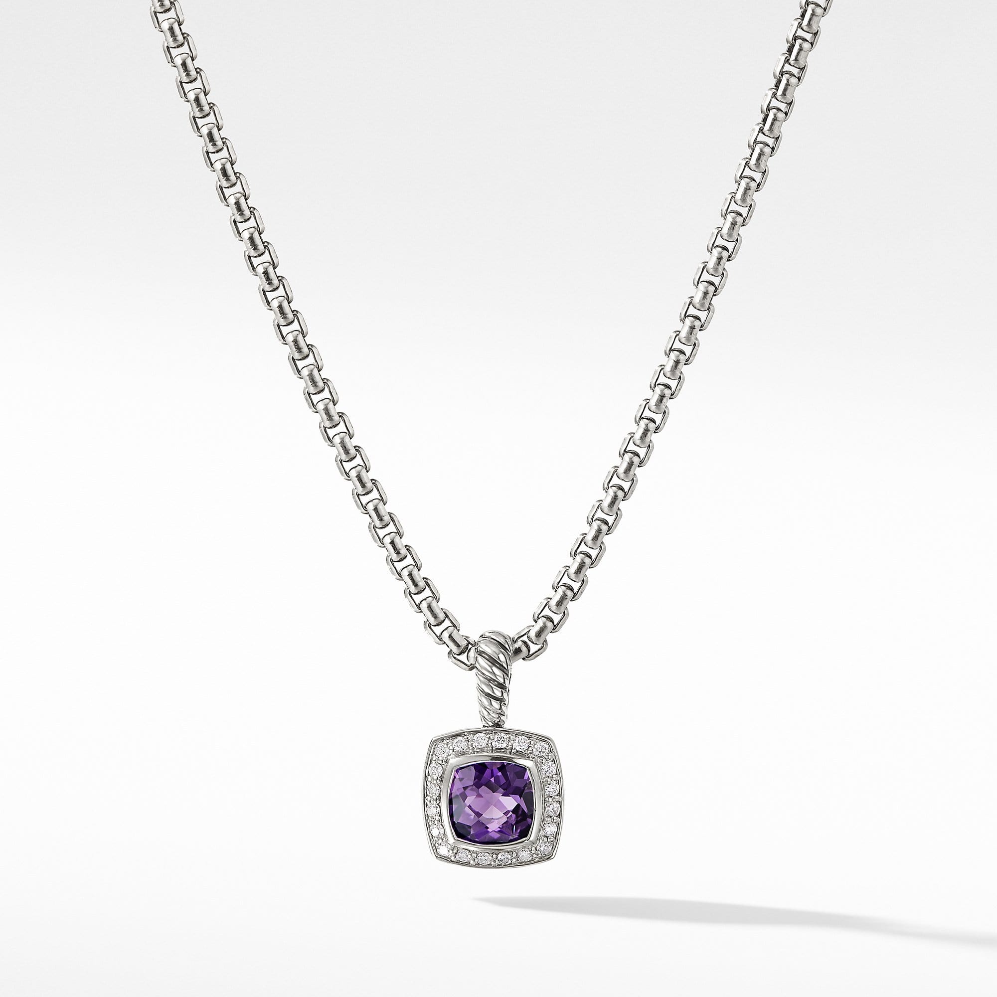 Pendant Necklace with Amethyst and Diamonds