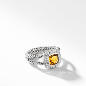 Petite Albion Ring with Citrine and Diamonds