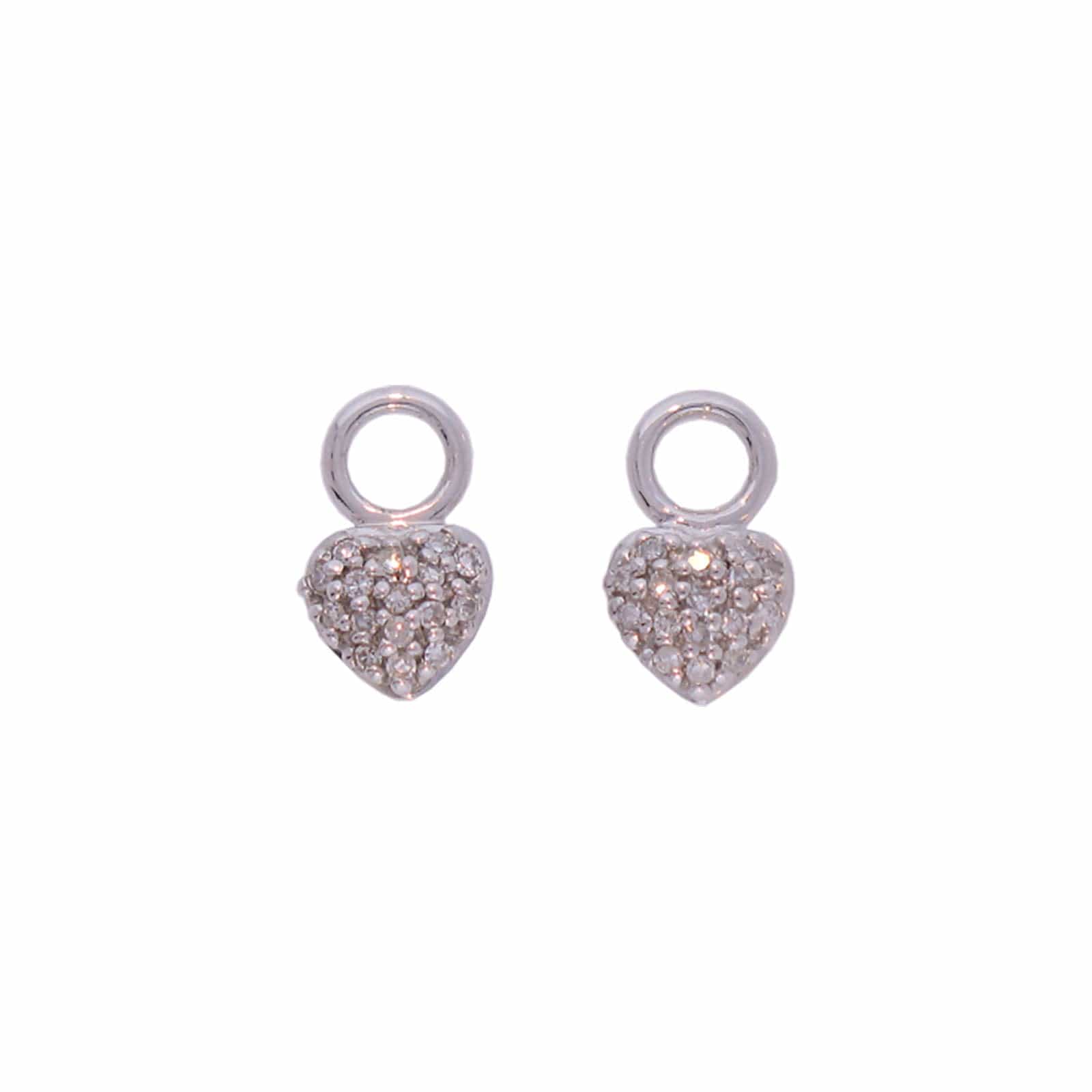 Petite Heart Charms with Diamonds
