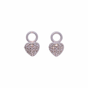 Petite Heart Charms with Diamonds