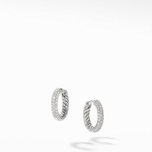 Petite Pave Hoop Earrings with Diamonds