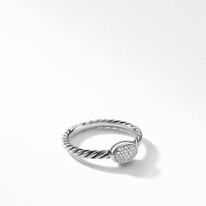 Petite Pave Oval Ring with Diamonds