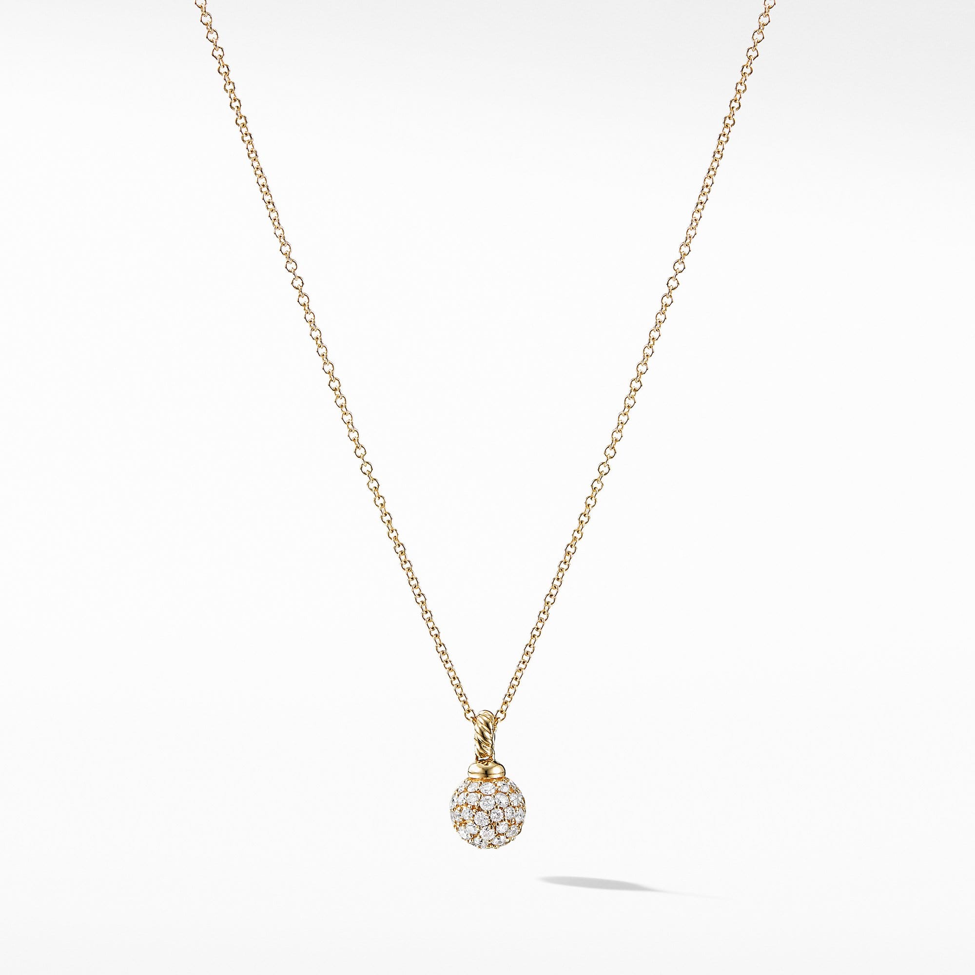 Petite Solari Pave Pendant Necklace with Diamonds in 18K Gold