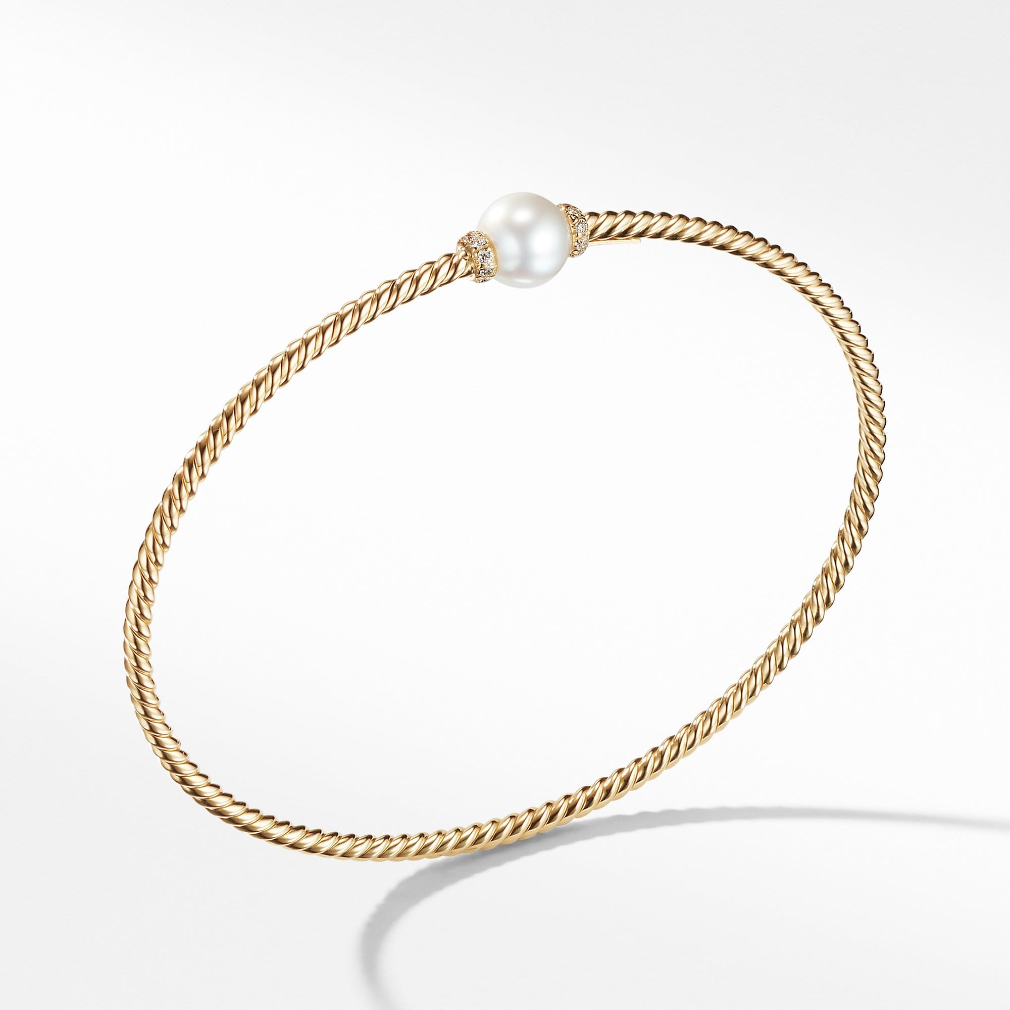 Petite Solari Station Bracelet with Cultured Pearl and Diamonds in 18K Gold
