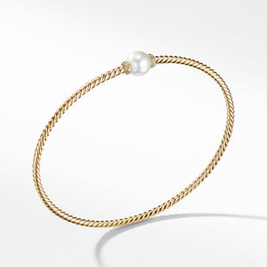Petite Solari Station Bracelet with Cultured Pearl and Diamonds in 18K Gold