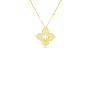 Petite Venetian Princess Satin Flower Diamond Pendant