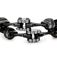 Silver Piston Black Platinum Plated White Diamonds Bracelet