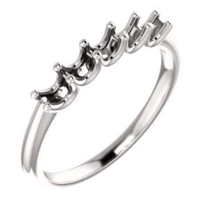 Platinum  3 mm Round Anniversary Band Mounting