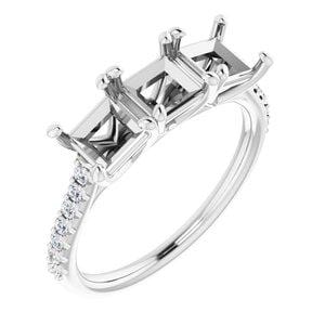 Platinum 4.5x4.5 mm Square 1/6 CTW Diamond Semi-Set Anniversary Band