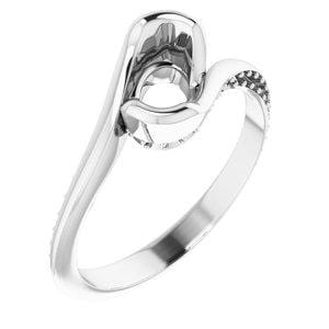 Platinum 8x6 mm Oval Engagement Ring Mounting