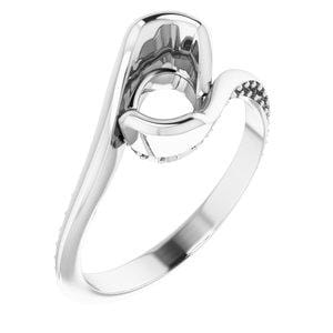 Platinum 9x7 mm Oval Engagement Ring Mounting