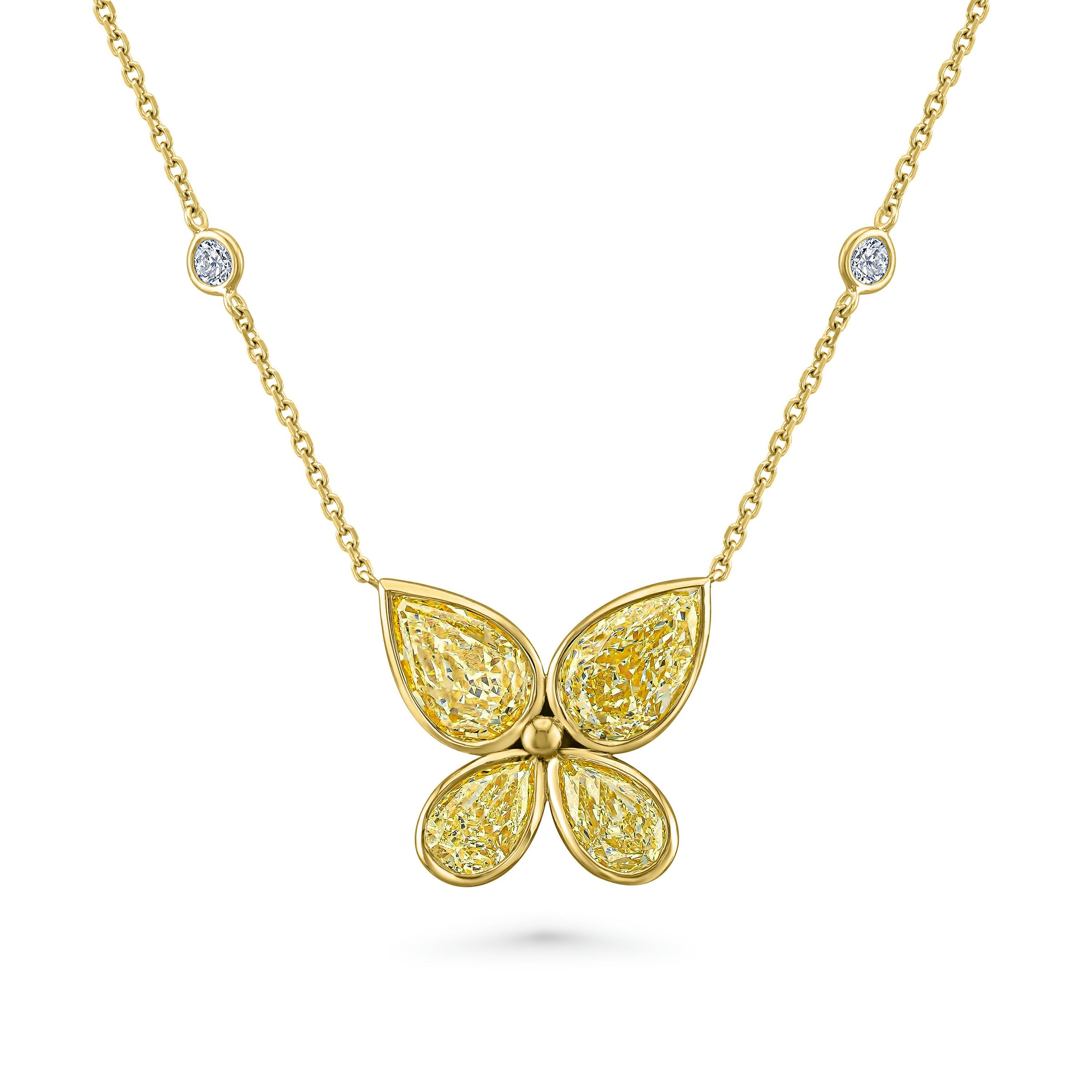 Fancy Yellow Diamond Butterfly Necklace