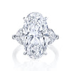 9.60 Carat Oval Diamond Ring with Heart Accents