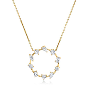 Circle of Shapes in 18k Yellow Gold Pendant