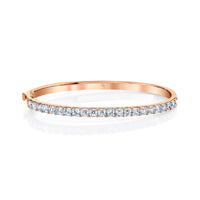 Hinged Bangle with Asscher Cut Diamonds
